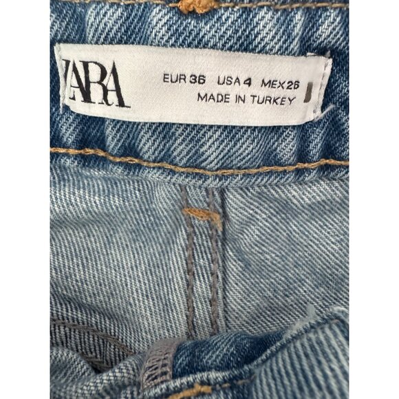 2/$30 ZARA Size 4 High-Waisted Blue Denim Jeans - Picture 3 of 14